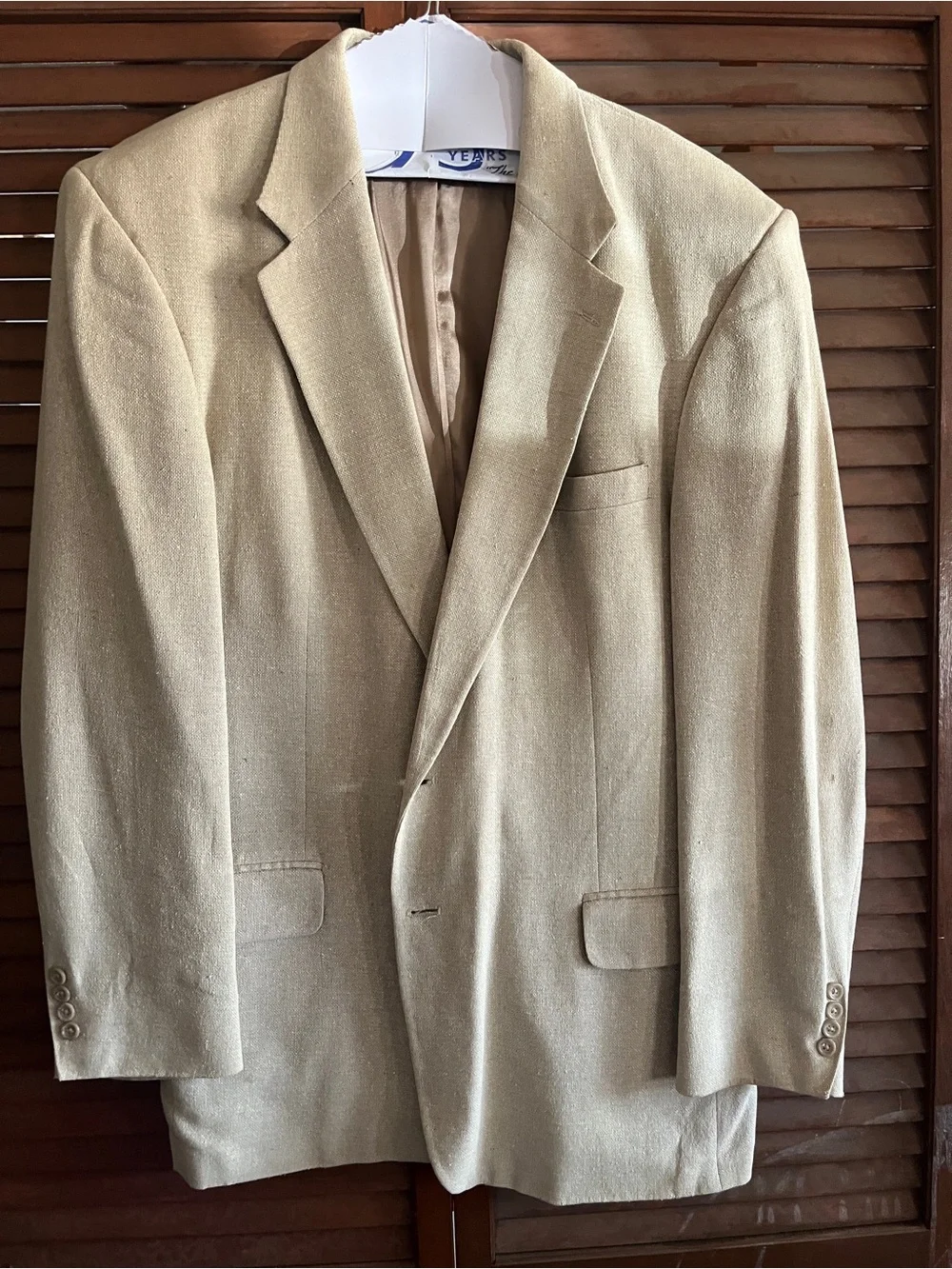 Men's Beige Blazer - Classic Single-Breasted Sport Coat